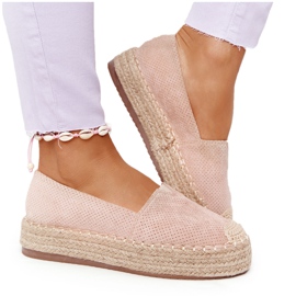Espadrilles på halmplatformen Beige Highway
