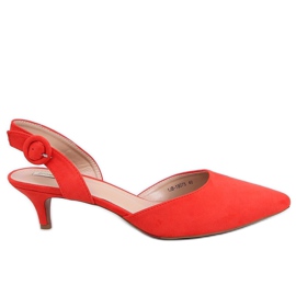 Pumps på en lav hæl orange 1JB-19075 Orange
