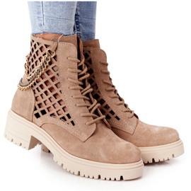 Lewski Shoes Openwork Støvler Arbejde Lewski Sko 3030-0 Sand brun