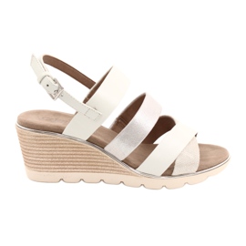 Women's Leather Sandals Silver Caprice 9-28708-26 sølv