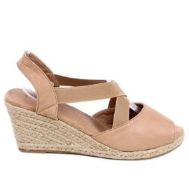 Sandaler espadriller på kiler beige 9R38 Khaki