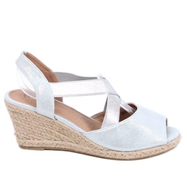 Sølv sandaler espadriller på kiler sølv 9R38 Sølv