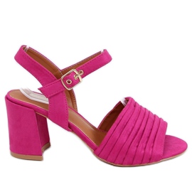 Fuchsia højhælede sandaler 1L-19267 Fuchsia lyserød