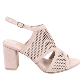 Beige højhælede sandaler F1877 Beige