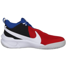 Nike Team Hustle D 10 Big Basketball Sko Jr CW6735 005 basketballsko rød, hvid, rød, marineblå rød