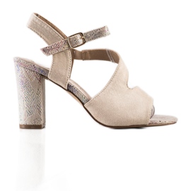 S. BARSKI Sandaler med dekorativ hæl S.BARSKI beige