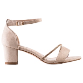 Goodin Elegante sandaler med cubic zirconia beige gylden