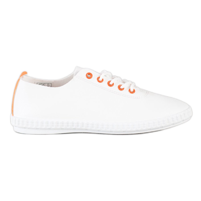 SHELOVET Lette sneakers med Eco Leather hvid orange