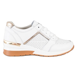 Goodin Hvide læder sneakers gylden