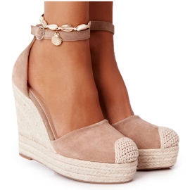 Avocado Wedge Sandaler Lysebrune beige