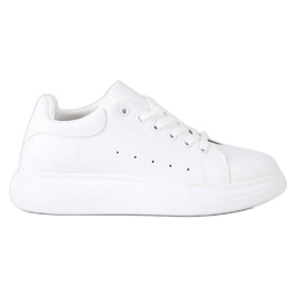 SHELOVET Hvide sneakers på platformen