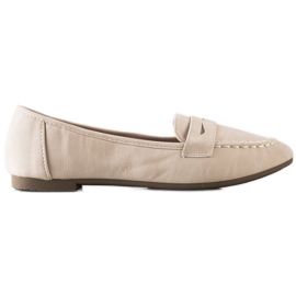 Nio Nio Beige loafers med øko -læder