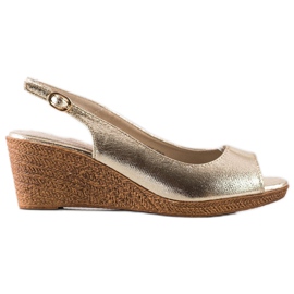Goodin Casual wedge sandaler gylden