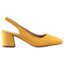 Goodin Slip-on pumper med en udsat hæl gul