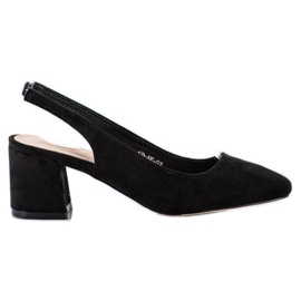 Goodin Slip-on pumper med en udsat hæl sort