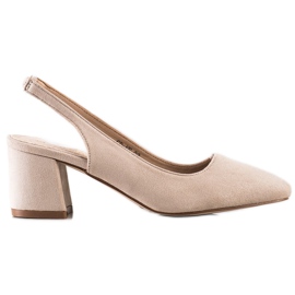 Goodin Slip-on pumper med en udsat hæl beige