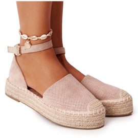 MSMG Espadrilles på halmplatformen Beige Bali