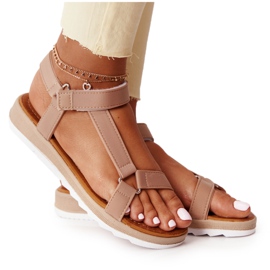 MSMG Kvinders sandaler på en gummisål brun fremmed khaki
