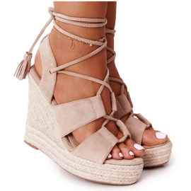 MSMG Bindede kile sandaler Beige Mallorca
