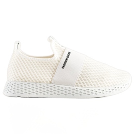 SHELOVET Slip-on sneakers med mesh hvid