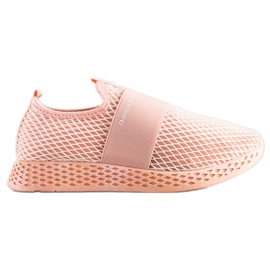 SHELOVET Slip-on sneakers med mesh lyserød