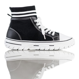 SHELOVET Moderigtige Slip-On sneakers sort