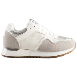 SHELOVET Stilfulde WHITE AND GREY sneakers hvid grå