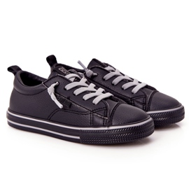 Børns øko-læder Big Star HH374038 sorte sneakers