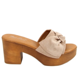 Hjemmesko ala Beige træsko YL-3M127 Beige