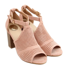 Lyserøde sandaler med åbne hæl CZ-10220 Pink