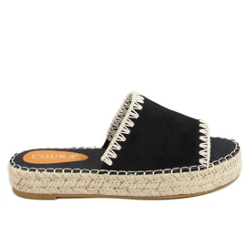 Sorte espadriller til kvinder sort 6095 Sort beige