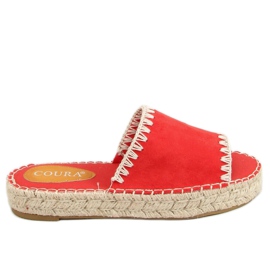 Rød Kvinders røde espadrilletøfler 6095 Rød