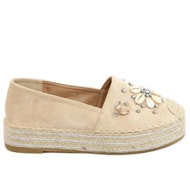 Beige espadriller med skaller 2798 Beige