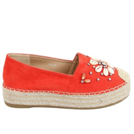 Orange espadriller med skaller 2798 Orange