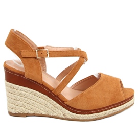 Åben tå kamel FG19 Camel espadrilles brun