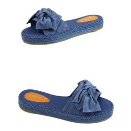 Blå espadrilletøfler med sløjfe 266 Blå