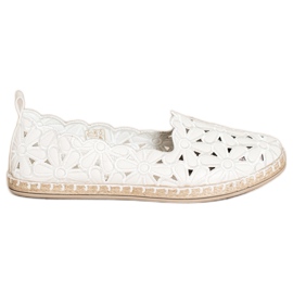 SHELOVET Espadrilles med blomstermønster hvid