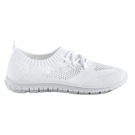 SHELOVET Hvide openwork sneakers