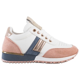 SHELOVET Sneakers med ruskindindsats hvid flerfarvet