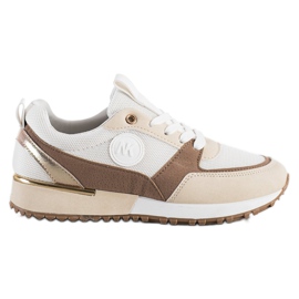 SHELOVET Moderigtige WHITE AND BEIGE sneakers hvid