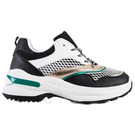 SHELOVET Sneakers på platformen med mesh hvid sort flerfarvet
