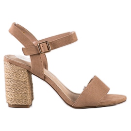 Sandaler med flettet hæl VINCEZA beige