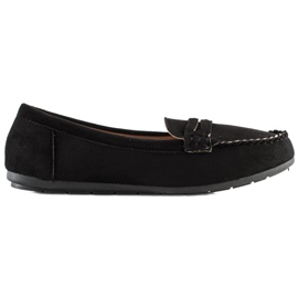 Super Me Loafers i sort ruskind
