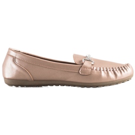 Queentina Elegante loafers med cubic zirconia beige