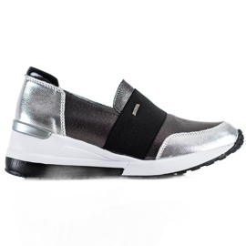 Goodin Sølv læder sneakers grå
