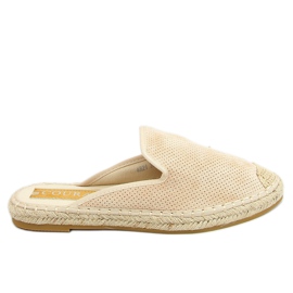 Beige espadrilles til kvinder 4821 Beige hjemmesko