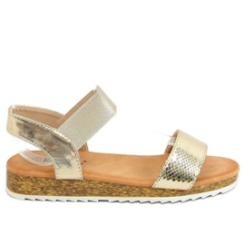 Guld damesandaler 38853 Guld gylden