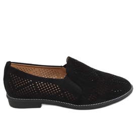 Sorte åbent loafers YT-62 Sort