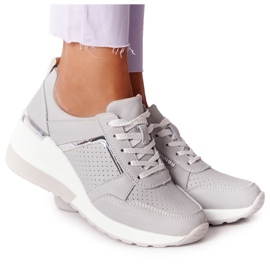 Læder Wedge Sneakers S.Barski Grå