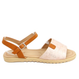 Lyserøde kvinders sandaler PT-2R26 Champagne brun